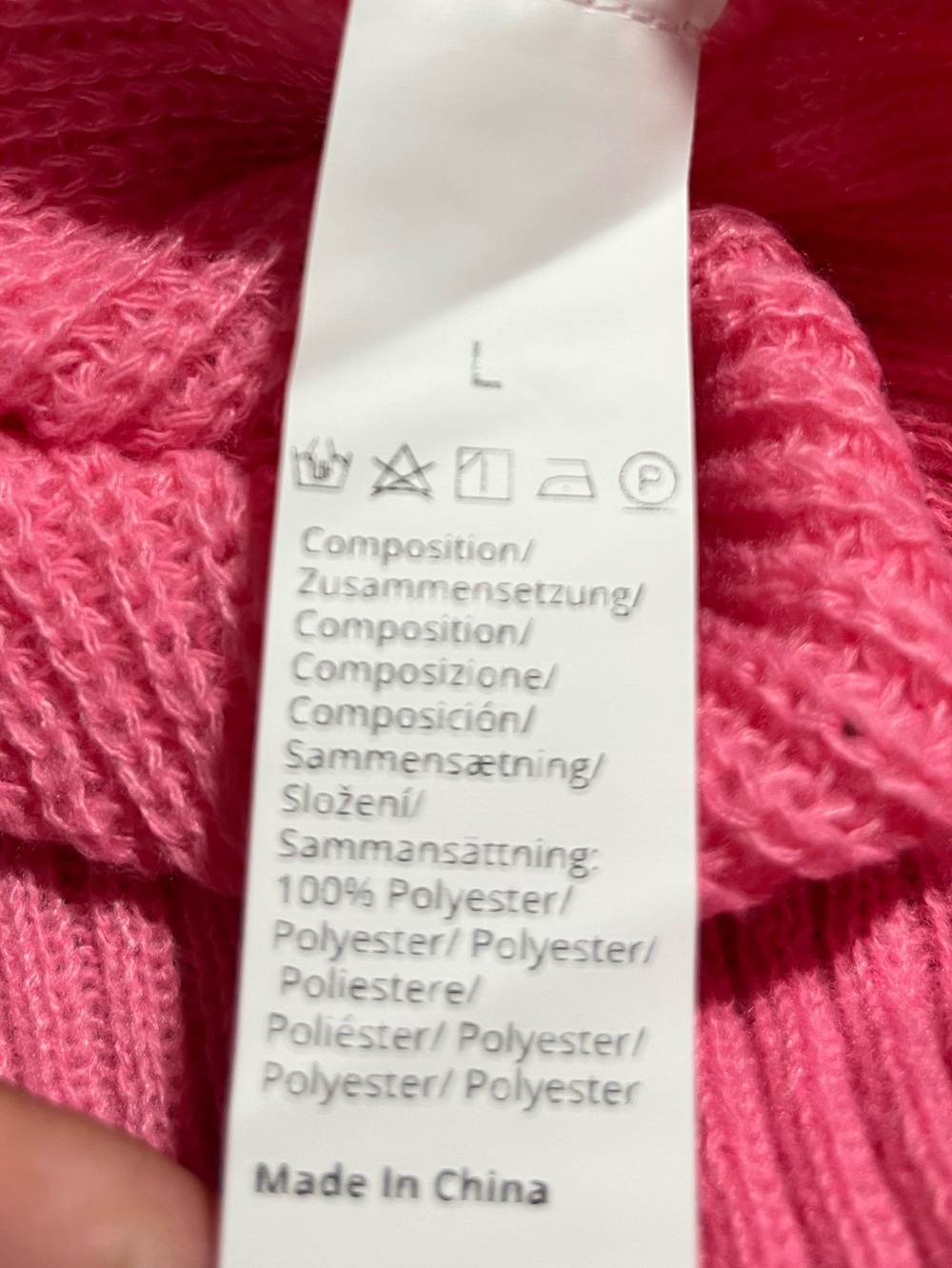 HEART Pink & Cream Color Block Knit Ribbed Crewneck Sweater L NIB - Picture 6 of 6